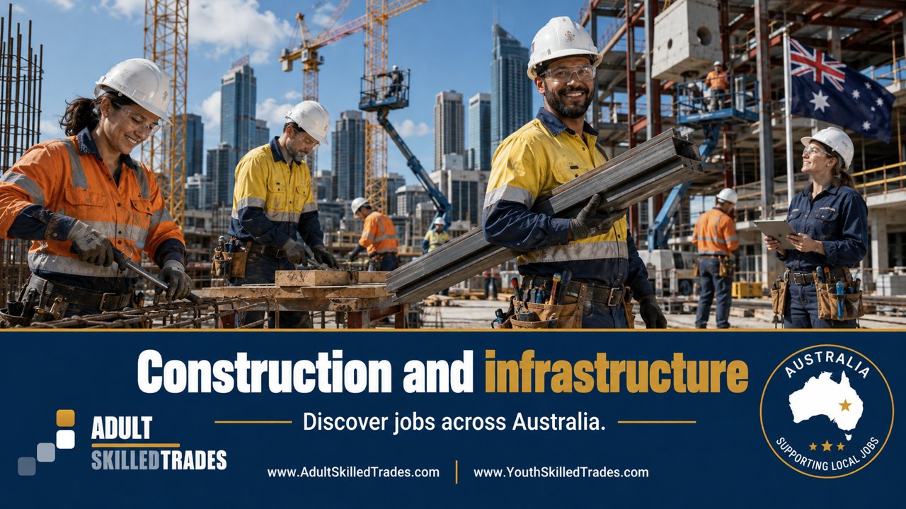Construction and infrastructure jobs across Australia, poster