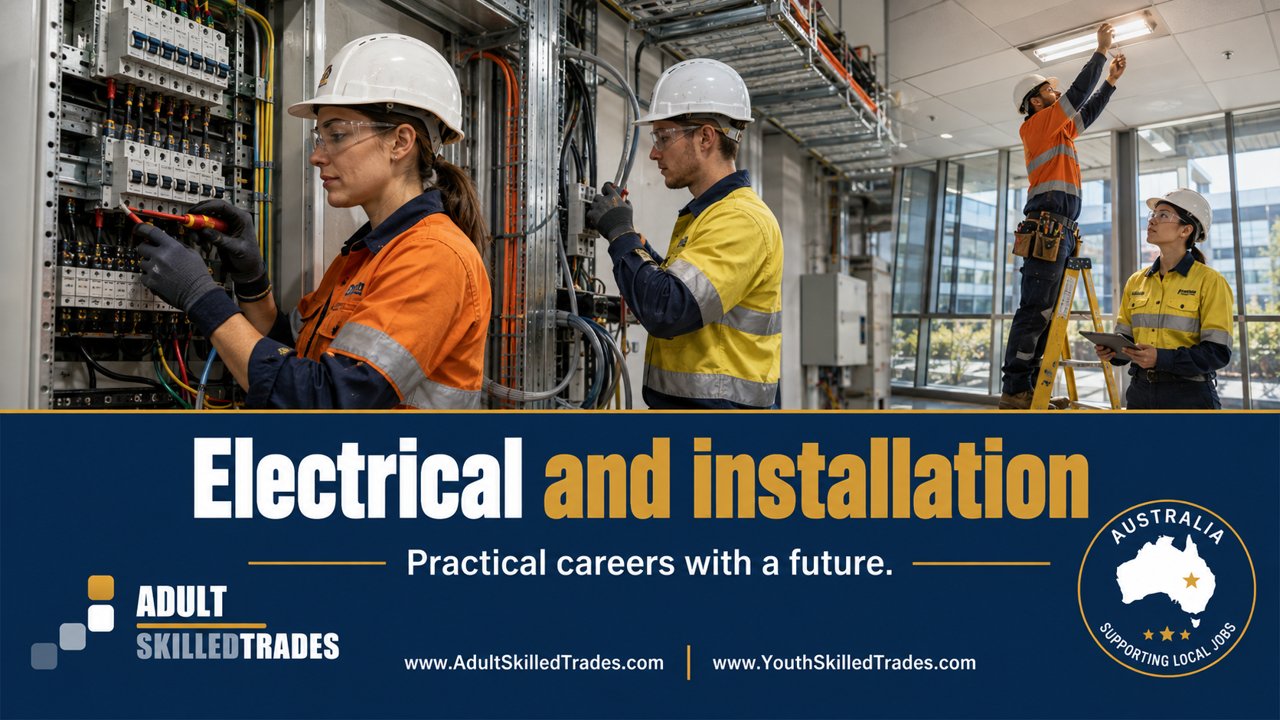Electrical and installation careers in Australia, poster